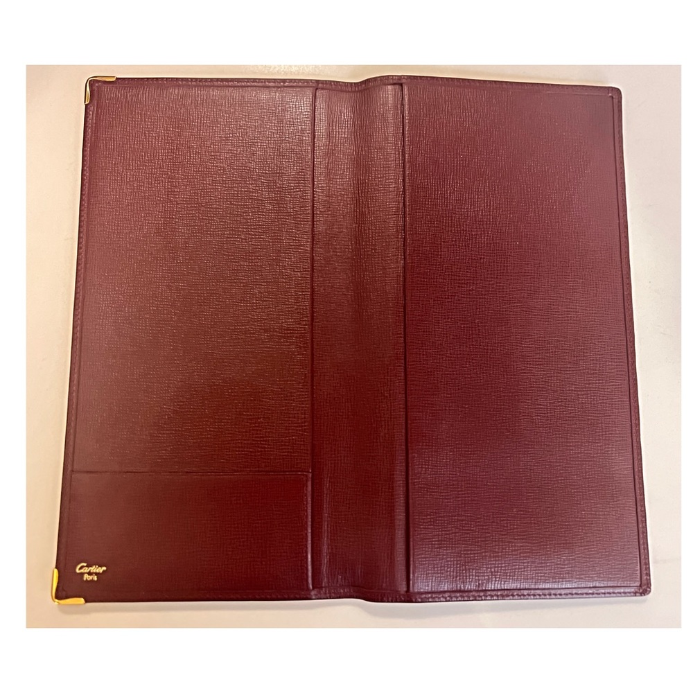 CARTIER Vintage Must De Cartier Burgundy Leather Document Holder | Unisex